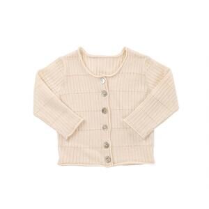 NEW KIPP girls wide rib knit cardigan in white